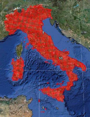 Figura 1: copertura della cartografia UTM