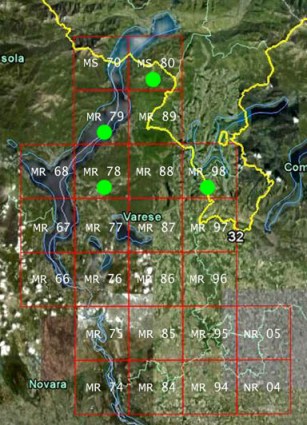 Particelle UTM in cui la Civetta non risulta nidificante